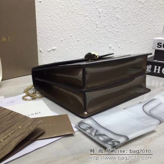 BVLGARI寶格麗 3層大號蛇頭包 頂級漆皮 手提單肩斜挎包 38629 FYD1402